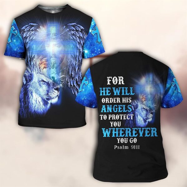 Christian Lion Cross 3D T-Shirt: Gift For Jesus Fans