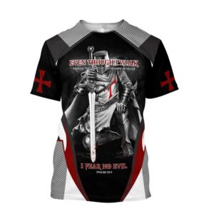Christian Gift: Jesus All Over Print 3D T-Shirt - Fear No Evil Design