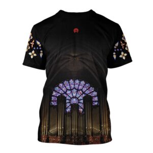 Christian All Over Print 3D T-Shirt: Cathedrals Stained Glass Windows Perfect Gift for Jesus Followers 1
