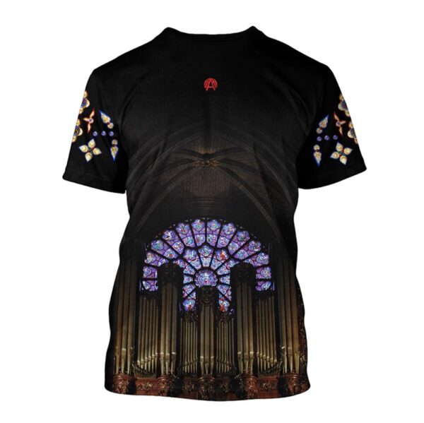 Christian All Over Print 3D T-Shirt: Cathedrals Stained Glass Windows Perfect Gift for Jesus Followers