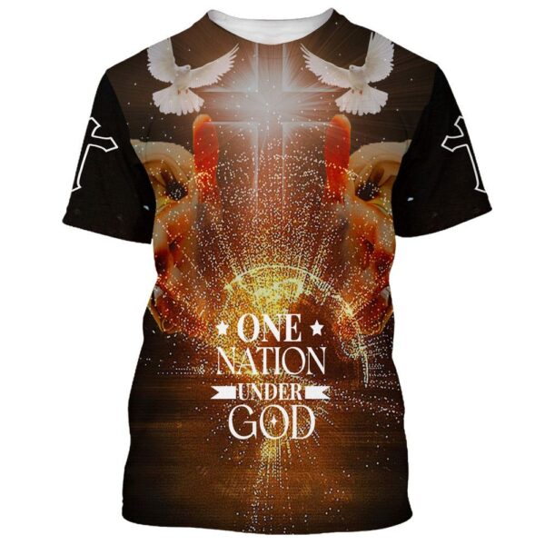 Christian Cross Jesus 3D All Over Print T-Shirt – Gift For Christian – One Nation Under God Shirt