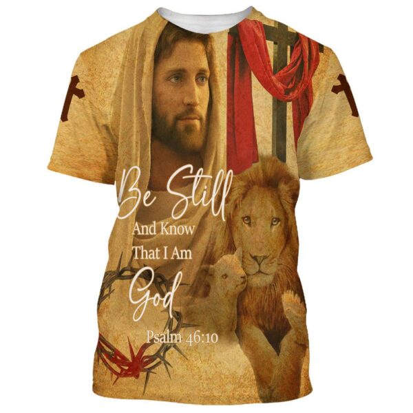 Christian Be Still And Know 3D Lion & Sheep All Over Print T-Shirt – Gift For Jesus Shirt Lovers