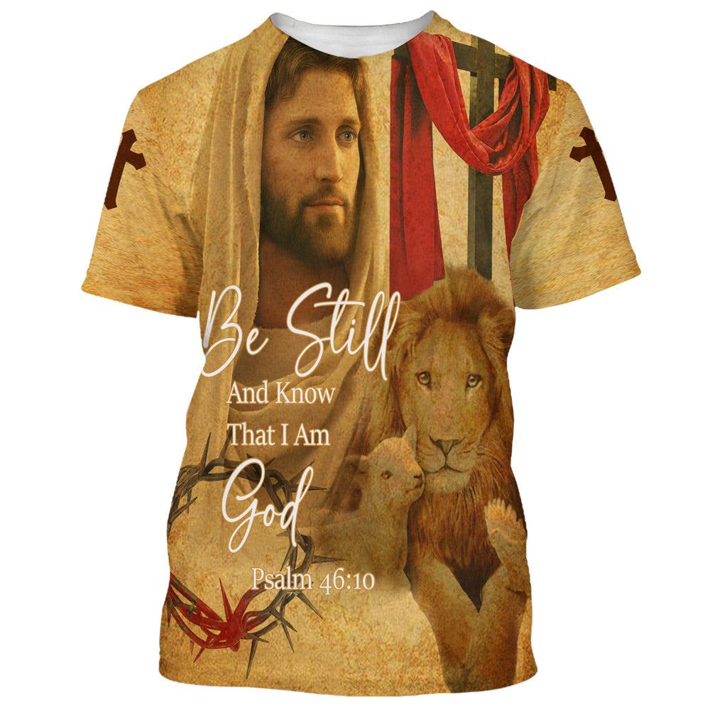 Christian Be Still And Know 3D Lion & Sheep All Over Print T-Shirt – Gift For Jesus Shirt Lovers Christian Be Still And Know 3D Lion & Sheep All Over Print T-Shirt – Gift For Jesus Shirt Lovers