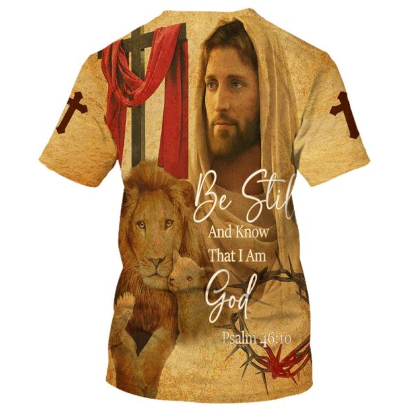 Christian Be Still And Know 3D Lion & Sheep All Over Print T-Shirt – Gift For Jesus Shirt Lovers