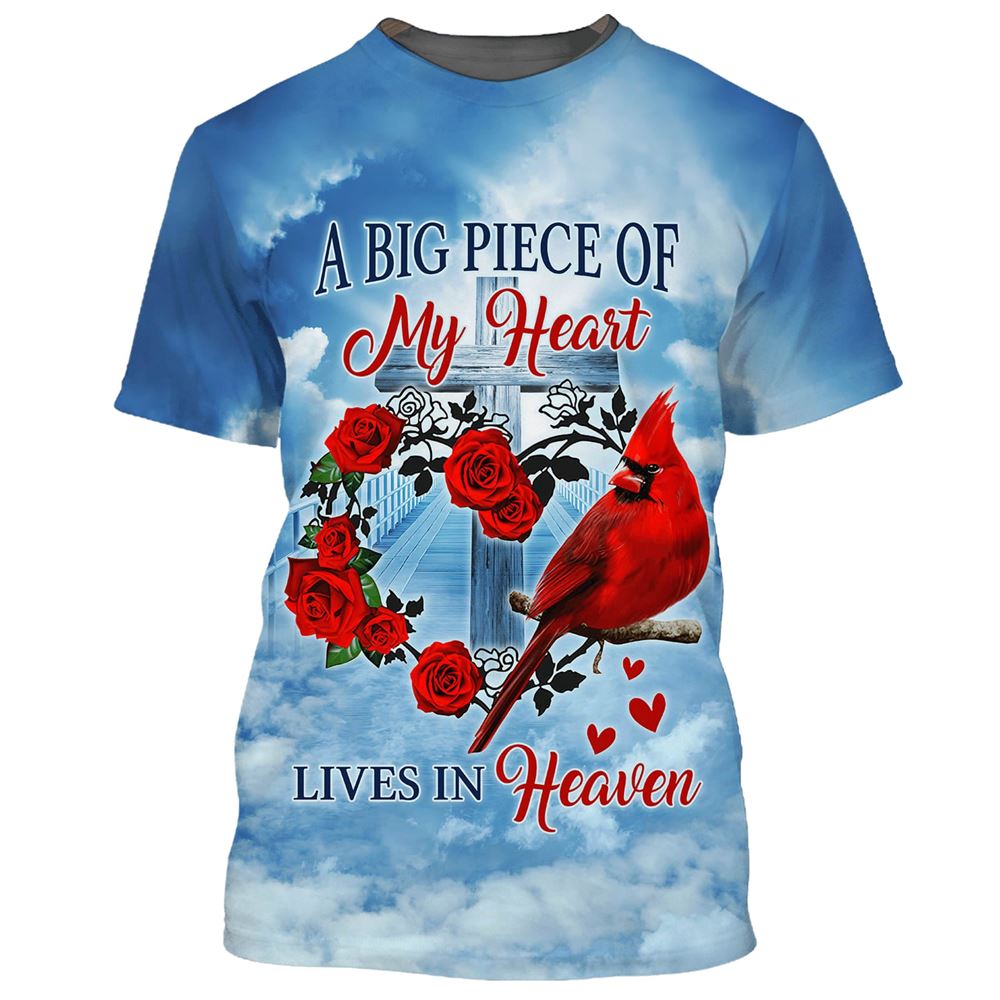 Cardinal Heaven Print 3D T-Shirt: Gift for Christian Jesus Shirt Cardinal Heaven Print 3D T-Shirt: Gift for Christian Jesus Shirt