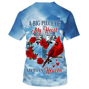 Cardinal Heaven Print 3D T-Shirt: Gift for Christian Jesus Shirt 1