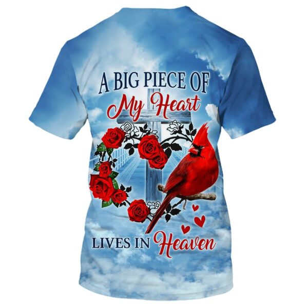 Cardinal Heaven Print 3D T-Shirt: Gift for Christian Jesus Shirt