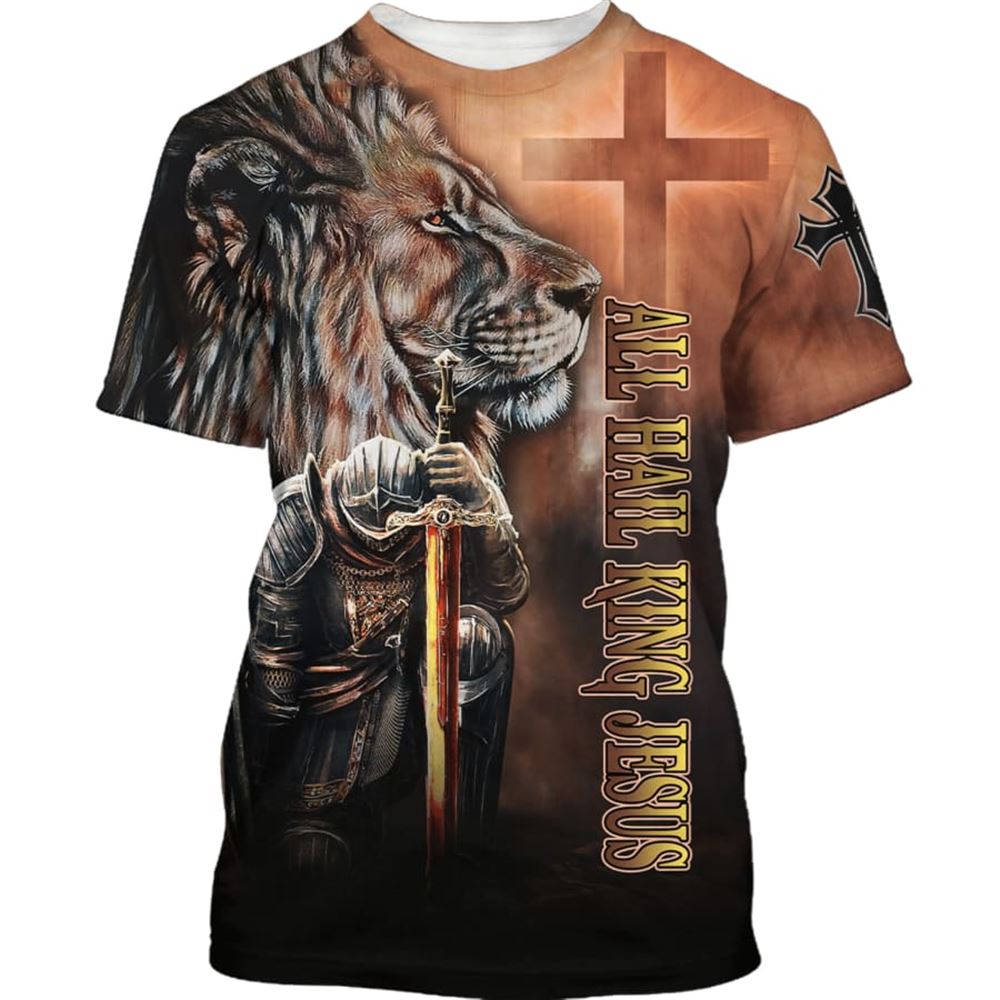 Knight Templar Warrior Lion All Over Print 3D T-Shirt – Gift For Christian Jesus Shirt Knight Templar Warrior Lion All Over Print 3D T-Shirt – Gift For Christian Jesus Shirt
