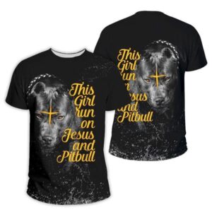 Jesus and Pitbull All Over Print 3D T-Shirt for Men & Women - Christian Faith Shirt