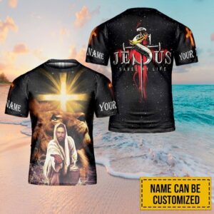 Jesus Saved My Life Personalized Name Star Galaxy 3D T-Shirt - Christian Faith Shirt for Men and Women