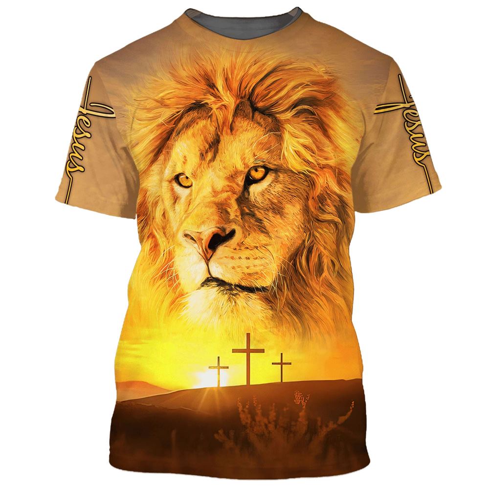 Lion of Judah 3D T-Shirt: He Is Risen Jesus All Over Print for Men and Women – Christian Faith Shirt Lion of Judah 3D T-Shirt: He Is Risen Jesus All Over Print for Men and Women – Christian Faith Shirt