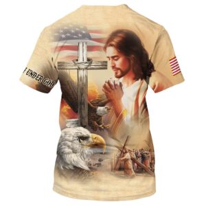 Christian Lion Pray With Jesus Cross 3D Shirt for Men & Women - Faith Tee 1