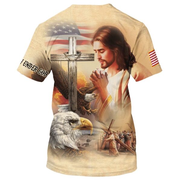 Christian Lion Pray With Jesus Cross 3D Shirt for Men & Women – Faith Tee