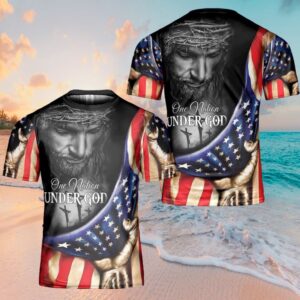 Jesus One Nation Under God All Over Print 3D T-Shirt for Men & Women - Christian Faith Shirt