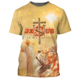 Jesus Lion All Over Print 3D T-Shirt: Christian Faith Shirt for Men and Women