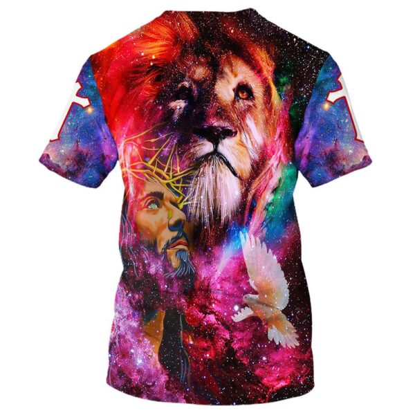 Jesus Lion Dove All Over Print 3D T Shirt for Men and Women – Christian Faith Tee