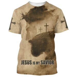 Jesus Is My Savior Cross All Over Print 3D T-Shirt - Christian Faith Shirt for Men and Women