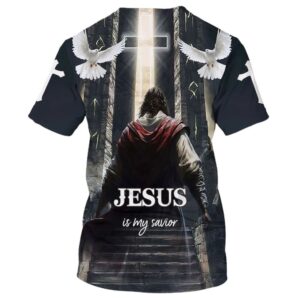 Jesus Is My Savior 3D Christian Cross Dove All Over Print T-Shirt for Men and Women - Faith Shirt 1