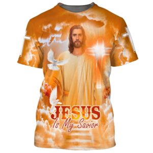 Jesus Is My Savior Dove 3D T Shirt - Christian Faith Tee for Men and Women