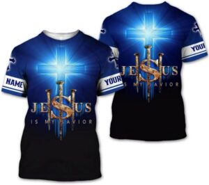 Jesus Is My Savior 3D Cross All Over Print T-Shirt - Custom Christian Faith Shirt for Men and Women