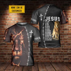 Custom Jesus Lion of God All Over Print 3D T-Shirt for Men and Women - Christian Faith Shirt
