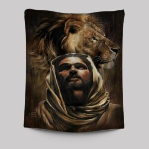 Watercolor Jesus Lion King of Kings Tapestry - Stunning Wall Art Piece
