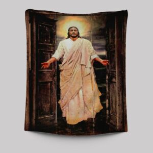 Watercolor Jesus Painting with Infinite Halo Tapestry - Spiritual Wall Art
