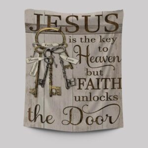 Vintage Jesus Key Tapestry: Old Keys Vintage Door Heaven Access Décor