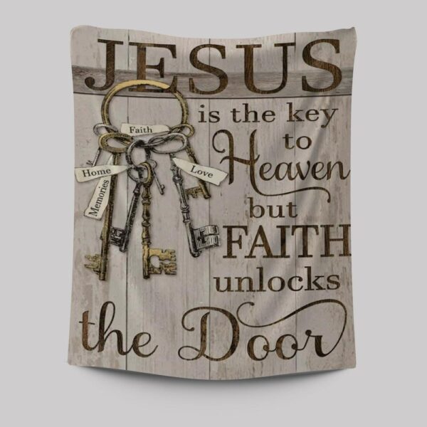 Vintage Jesus Key Tapestry: Old Keys Vintage Door Heaven Access Décor