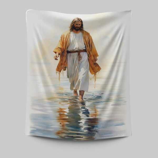 Jesus Walks On Water Oil Painting Tapestry Prints – Christian Wall Art Decor