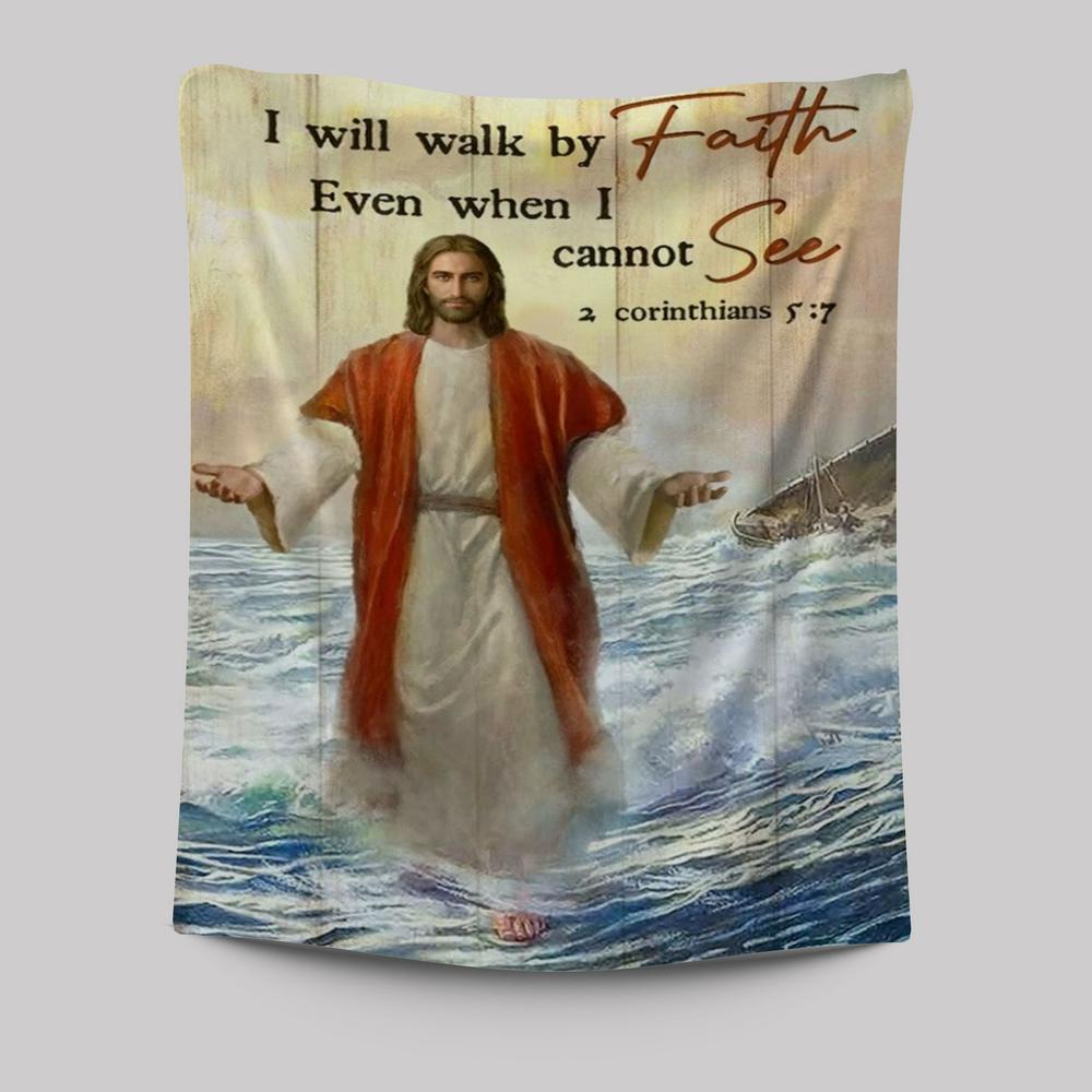 Jesus Walks On Water Tapestry – Ocean Wave Faith Decor Jesus Walks On Water Tapestry – Ocean Wave Faith Decor