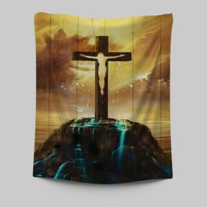 Jesus On The Cross Tapestry Wall Art - Inspiring Christian Tapestries