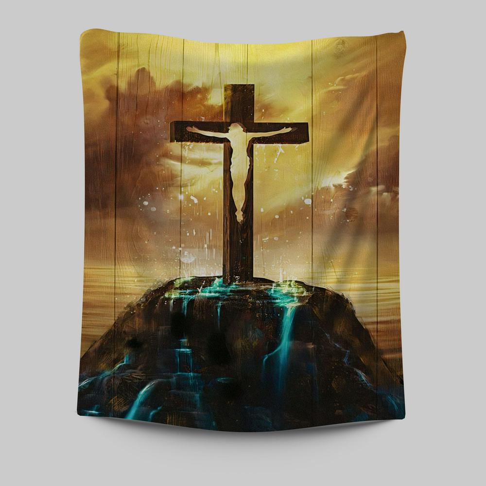 Jesus On The Cross Tapestry Wall Art – Inspiring Christian Tapestries Jesus On The Cross Tapestry Wall Art – Inspiring Christian Tapestries