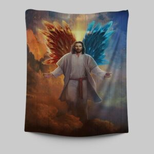 Jesus Hands Stretched Out Wall Art Tapestry - Christian Portrait Prints for Your Home
