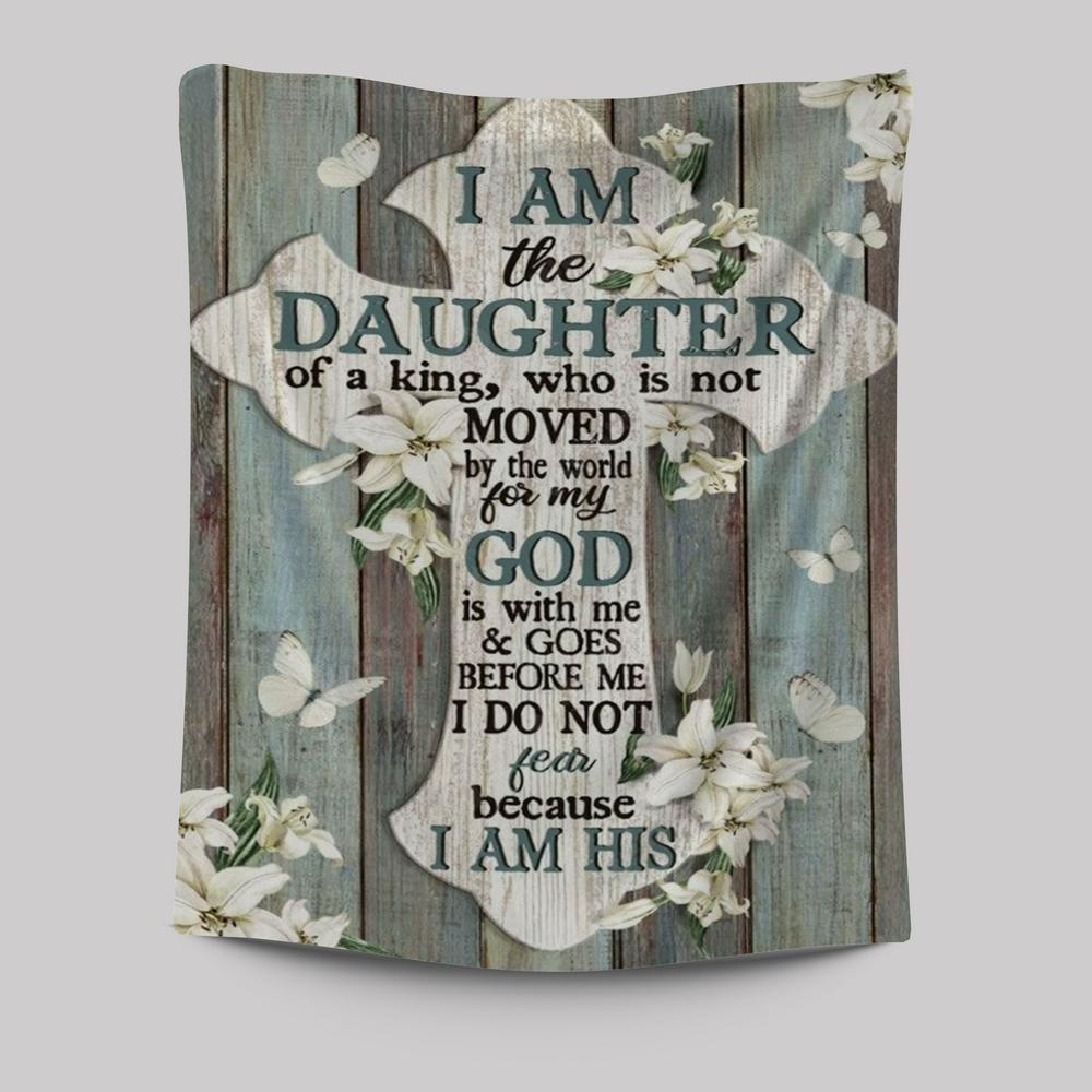 King s Daughter Jesus Cross White Tulip Tapestry – Inspirational Wall Decor King s Daughter Jesus Cross White Tulip Tapestry – Inspirational Wall Decor