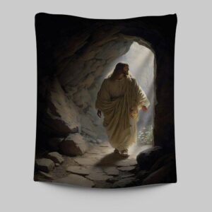 Jesus Come Out From Cave Tapestry Prints - Christian Wall Decor & Religious Tapestries