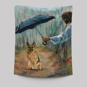 Custom Jesus Covers Umbrella Dog Tapestry: Personalized Pet Memorial Gifts