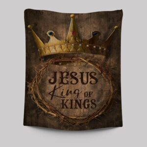Crown of Thorns Jesus King of Kings Tapestry - Religious Wall Art for Home Decor
