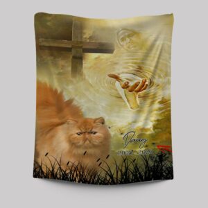 Cat Memorial Tapestry Prints: Take My Hand Jesus - Pet Loss Gifts for Women