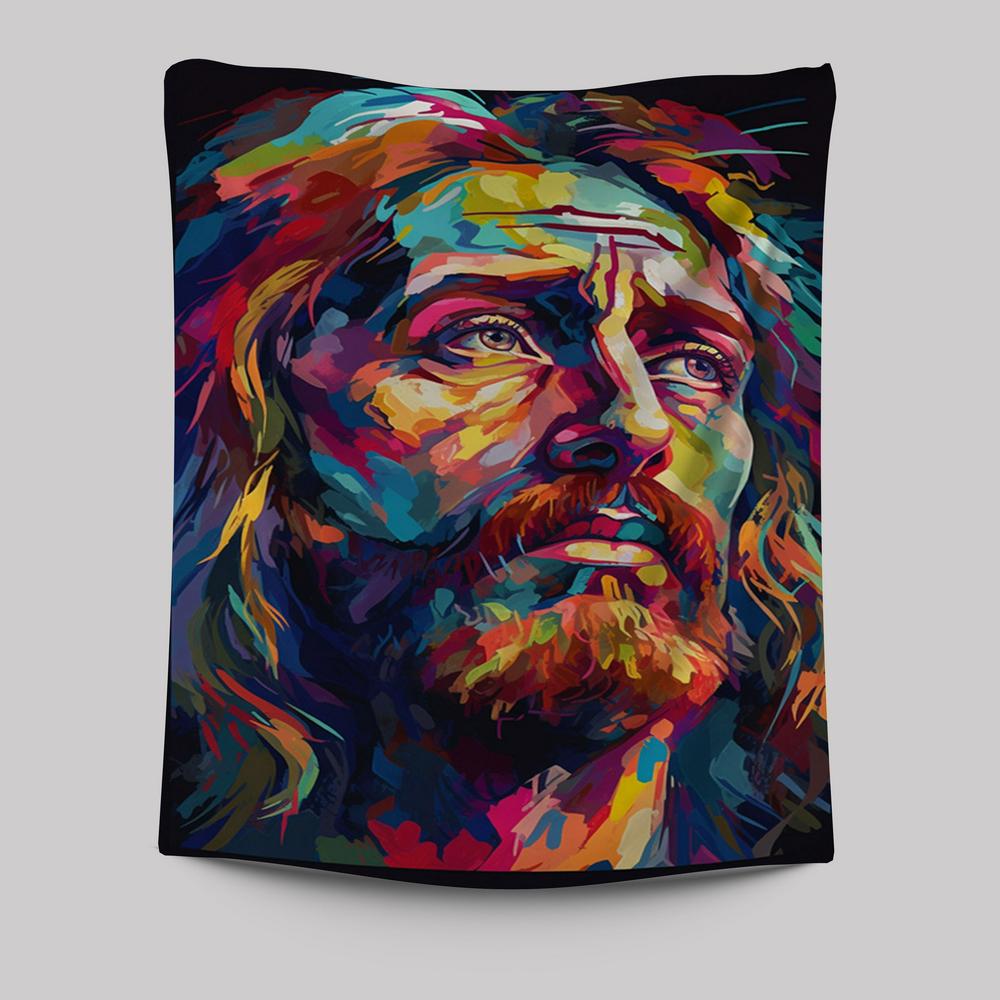 Jesus Tapestry Art – Christian Wall Decor – Portrait Of Jesus Tapestry Prints Jesus Tapestry Art – Christian Wall Decor – Portrait Of Jesus Tapestry Prints