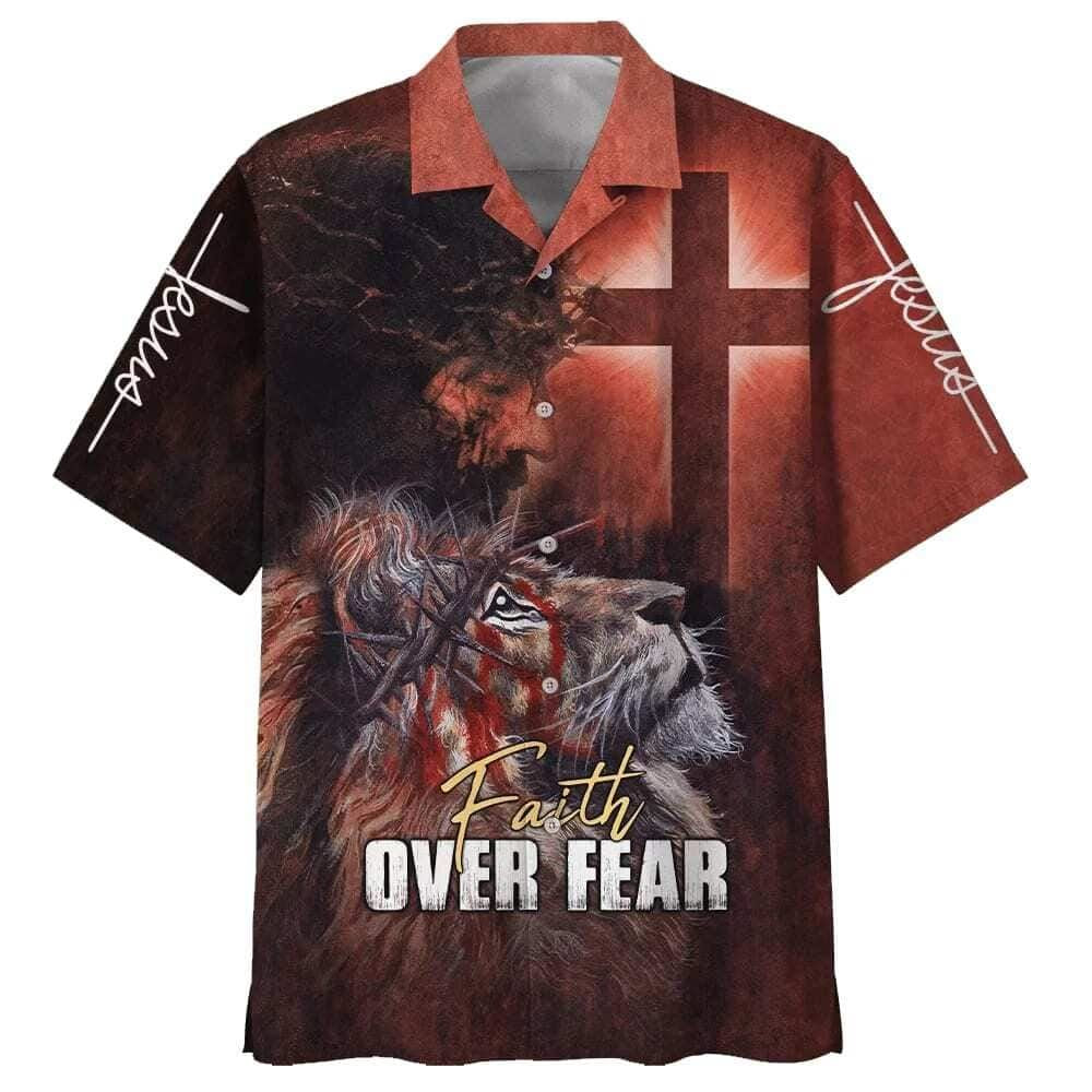 Jesus Faith Lion Cross US Flag Hawaiian Shirt for Men – Christian Gift Jesus Faith Lion Cross US Flag Hawaiian Shirt for Men – Christian Gift