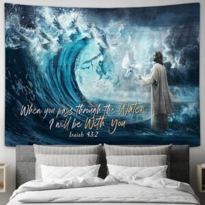 Jesus Calms the Storm Tapestry - Inspiring Bible Verse Wall Art