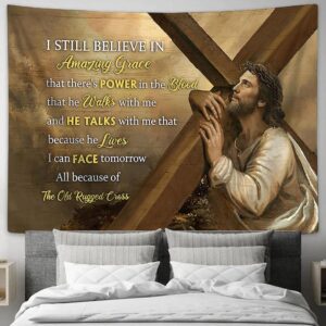 Graceful Life of Jesus Tapestry: Inspiring Bible Verse Religious Wall Art