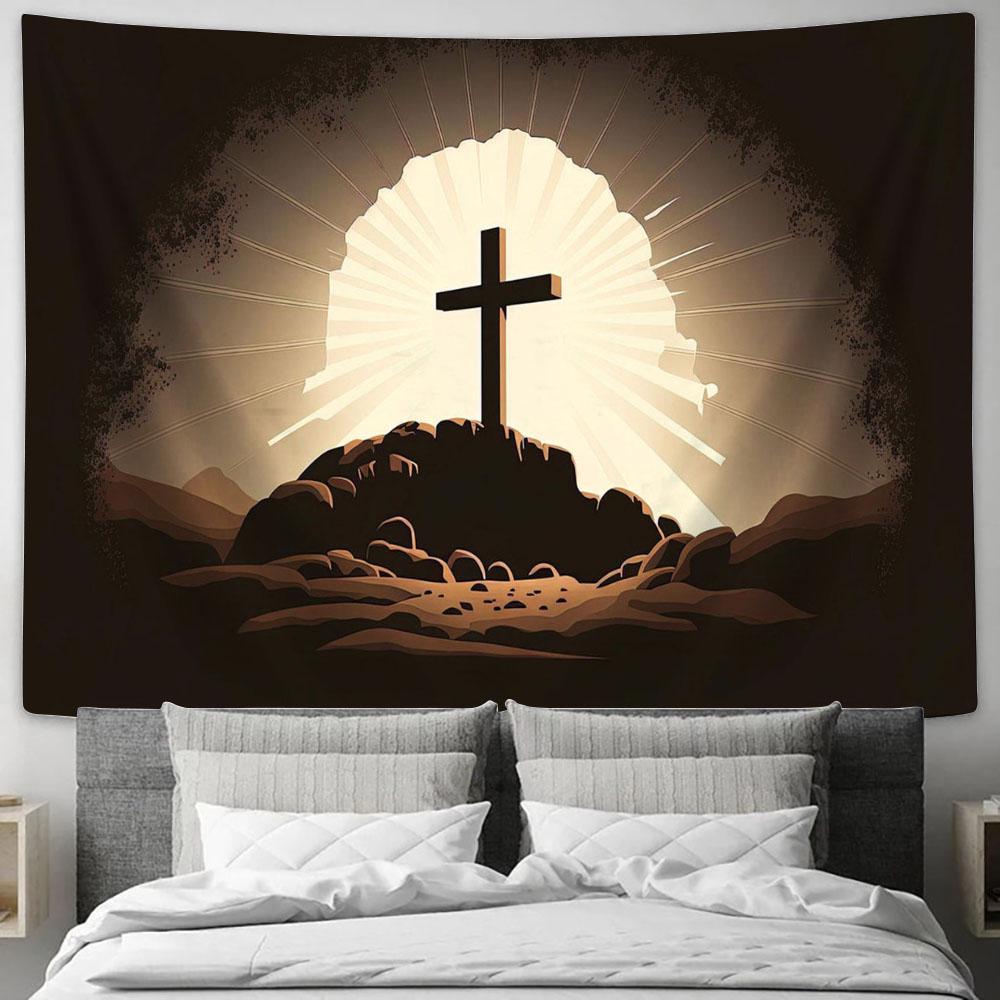 Jesus Christ Resurrection Cross Tapestry – Faith Art for Christian Wall Decor Jesus Christ Resurrection Cross Tapestry – Faith Art for Christian Wall Decor