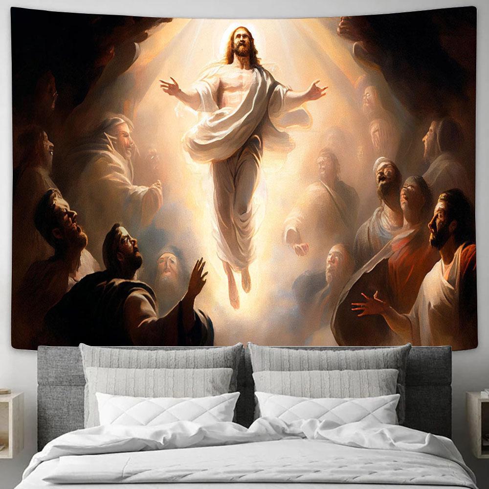 Resurrection Jesus Christ Ascending Heaven Tapestry – Faith Art for Christian Wall Decor Resurrection Jesus Christ Ascending Heaven Tapestry – Faith Art for Christian Wall Decor