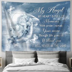 Baby Cat Jesus Tapestry - Heartwarming Bible Verse Religious Wall Art