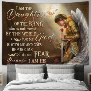 Daughter of the King Warrior Angel Wings Tapestry for Living Room and Bedroom