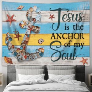 Jesus Anchor Soul Tapestry: Living Room Bedroom Decor - 7606