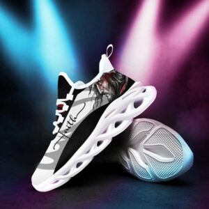 Jesus Faith Running Sneakers: Christian Best Shoes for Men and Women - Black White Max Soul Shoes 1