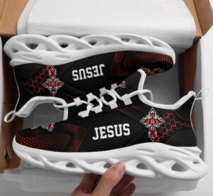 Christian Black Jesus Running Shoes - Max Soul Sneakers for Men and Women Jesus Fashion